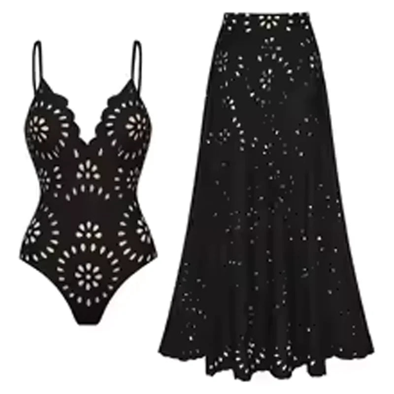 Lace Hollow Breathable Swimsuit Set