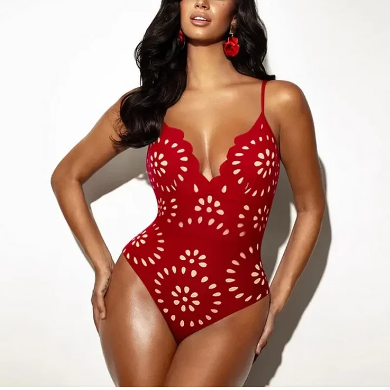 Lace Hollow Breathable Swimsuit Set